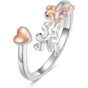 Frog Ring Sterling Silver Animal Jewelry Gift for Women 2 Pieces